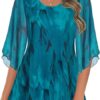 1. Women's 34 Sleeve Mesh Tunic Blouse – Dressy Casual Tops