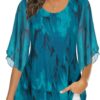 2. Women's 34 Sleeve Mesh Tunic Blouse – Dressy Casual Tops