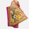 Floral Printed Saree with Pink Border-